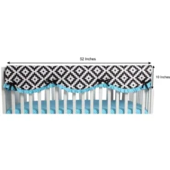 Bacati - Love Black/Turq Long Side Crib Rail Guard Cover -Love To Dream Baby Shop GUEST 000f5eca 4d0c 416e 949b 60a4c4684012