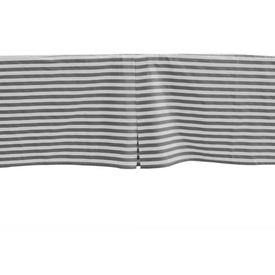 Bacati - Pin Stripes White/Gray Crib/Toddler Bed Skirt 4 Bacati - Pin Stripes White/Gray Crib/Toddler Bed Skirt - Image 2