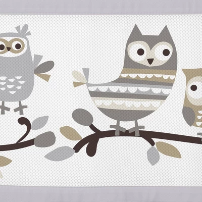 BreathableBaby Breathable Mesh Crib Liner - Classic Collection - Owl Fun Gray 6 BreathableBaby Breathable Mesh Crib Liner - Classic Collection - Owl Fun Gray - Image 4