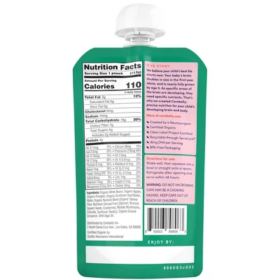 Cerebelly Organic White Bean, Pumpkin And Apple Baby Food Pouch - 24oz/6pk 3 Cerebelly Organic White Bean, Pumpkin And Apple Baby Food Pouch - 24oz/6pk