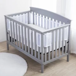 BreathableBaby Breathable Mesh Crib Liner - Deluxe Sheer Quilted Collection - Scallops