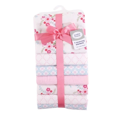 Luvable Friends Baby Girl Cotton Flannel Receiving Blankets, Floral 7-Pack, One Size 3 Luvable Friends Baby Girl Cotton Flannel Receiving Blankets, Floral 7-Pack, One Size