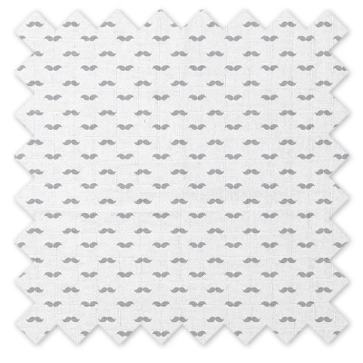 Bacati - Mustache Quilted Muslin Changing Pad Cover Gray 10 Bacati - Mustache Quilted Muslin Changing Pad Cover Gray - Image 8