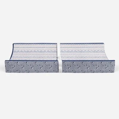 Bacati - Olivia Printed Garland Coral/Navy Quilted Changing Pad Cover 7 Bacati - Olivia Printed Garland Coral/Navy Quilted Changing Pad Cover - Image 5