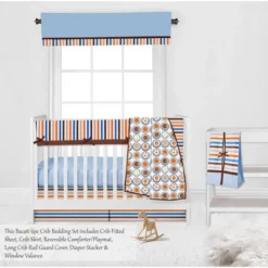 Bacati - Mod Sports Blue Orange Chocolate 6 Pc Crib Bedding Set With Long Rail Guard Cover -Love To Dream Baby Shop GUEST 094caea2 86e7 4033 b1bf 81926a5f43d9
