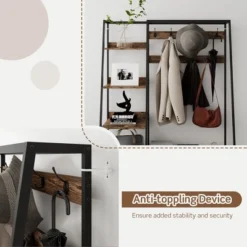 Tangkula 6-in-1 Freestanding Hall Tree Coat Rack W/ Bench & Fabric Dressers Rustic Brown -Love To Dream Baby Shop GUEST 09c59067 114b 4246 98da eb58d74e953f