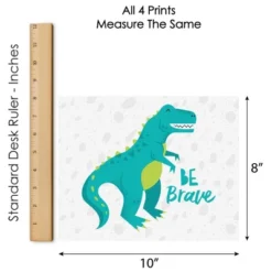 Big Dot Of Happiness Roar Dinosaur - Unframed Dino Trex Nursery And Kids Room Linen Paper Wall Art - Set Of 4 - Artisms - 8 X 10 Inches -Love To Dream Baby Shop GUEST 0a918312 d6c4 4c0d 9e1a 5e33c79586fb