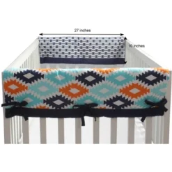 Bacati - Liam Crib Rail Guard Covers Set Of 2 Aqua/Orange/Navy -Love To Dream Baby Shop GUEST 0ac8ccf8 302f 4ae7 9928 3f193456b8ad
