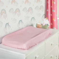 Lush Décor Unicorn Heart Rainbow Star Organic Cotton Changing Pad Cover - 2pk