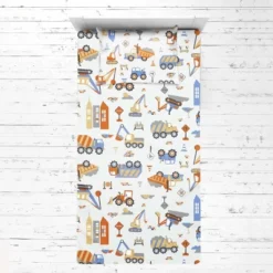Bacati - Construction Yellow Orange Blue Gray 3 Pc Toddler Bed Sheet Set -Love To Dream Baby Shop GUEST 0b2dacab bd86 4910 99b9 19cb08d1b0ab