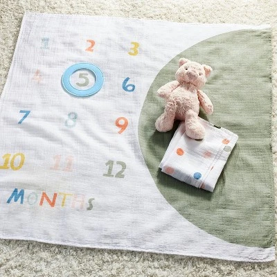 Milestone Swaddle Baby Blanket With Felt Frame - Multi Dot - Cloud Island™ 3 Milestone Swaddle Baby Blanket With Felt Frame - Multi Dot - Cloud Island™