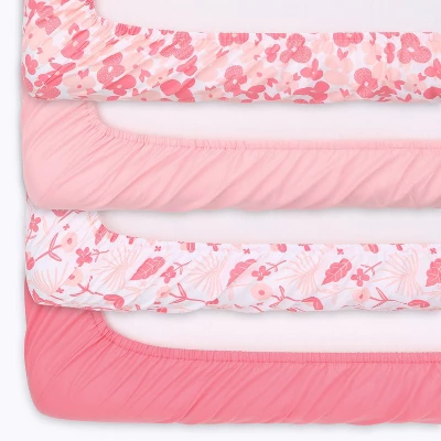 The Peanutshell Fitted Crib Sheets - Pink Floral Punch - 4pk 11 The Peanutshell Fitted Crib Sheets - Pink Floral Punch - 4pk - Image 9