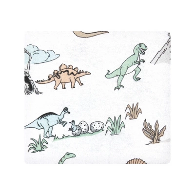 Hudson Baby Cotton Flannel Receiving Blankets Bundle, Neutral Dino World, One Size 4 Hudson Baby Cotton Flannel Receiving Blankets Bundle, Neutral Dino World, One Size - Image 2