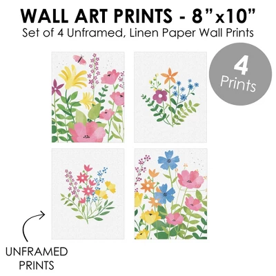Big Dot Of Happiness Wildflowers - Unframed Floral Nursery And Room Decor Linen Paper Wall Art - Set Of 4 - Artisms - 8 X 10 Inches 6 Big Dot Of Happiness Wildflowers - Unframed Floral Nursery And Room Decor Linen Paper Wall Art - Set Of 4 - Artisms - 8 X 10 Inches - Image 4