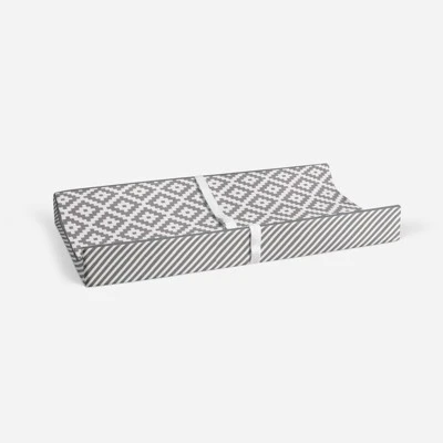 Bacati - Love Gray/White Warp Stripes Changing Pad Cover 5 Bacati - Love Gray/White Warp Stripes Changing Pad Cover - Image 3