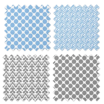 Bacati - Ikat Blue/Gray Swaddling Muslin Blankets Set Of 4 6 Bacati - Ikat Blue/Gray Swaddling Muslin Blankets Set Of 4 - Image 4