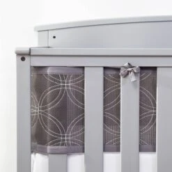 BreathableBaby Breathable Mesh Crib Liner - Deluxe Embroidered Collection - Gray Links -Love To Dream Baby Shop GUEST 13cf7cb6 1dbe 4dd2 8bd4 98a2b45ccac2