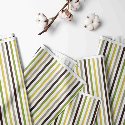 Bacati - Mod Stripes Green/Yellow/Choc Crib Or Toddler Bed Skirt 3 Bacati - Mod Stripes Green/Yellow/Choc Crib Or Toddler Bed Skirt
