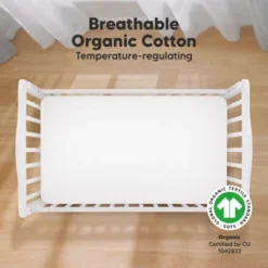 KeaBabies 2pk Soothe Fitted Crib Sheets Neutral, Organic Baby Crib Sheets, Fits Standard Nursery Baby Mattress