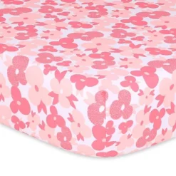 The Peanutshell Fitted Crib Sheets - Pink Floral Punch - 4pk