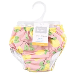 Hudson Baby Infant And Toddler Girl Swim Diapers, Pink Lemons