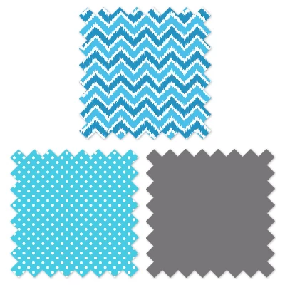 Bacati - Mix N Match Chevron/Dots Crib Rail Guard Set Of 2 Covers Turq/Gray 3 Bacati - Mix N Match Chevron/Dots Crib Rail Guard Set Of 2 Covers Turq/Gray