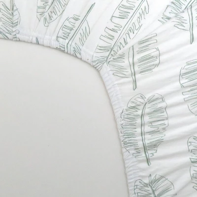 Honest Baby Organic Fitted Crib Sheet - Jumbo Leaf Sage 4 Honest Baby Organic Fitted Crib Sheet - Jumbo Leaf Sage - Image 2