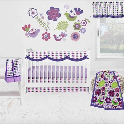 Bacati - Botanical Purple Long Crib Rail Guard Cover 5 Bacati - Botanical Purple Long Crib Rail Guard Cover - Image 3