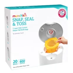 Munchkin Arm & Hammer Diaper Pail Snap, Seal And Toss Refill Bags, 600ct, 20pk -Love To Dream Baby Shop GUEST 1e39bbc5 ecc3 4054 8258 e2c72ea172c7