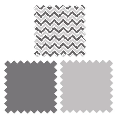 Bacati - Ikat Chevron White Grey Neutral 4 Pc Crib Set With Muslin Sleeping Sack 7 Bacati - Ikat Chevron White Grey Neutral 4 Pc Crib Set With Muslin Sleeping Sack - Image 5