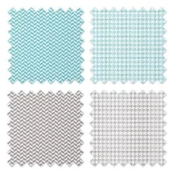 Bacati - Houndstooth/Herringbone Muslin Swaddling Blankets Set Of 4 Aqua/Gray -Love To Dream Baby Shop GUEST 1f9ef096 bd2b 4c62 82d1 cf1046e07cb5