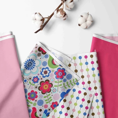 Bacati - Botanical Floral Birds Pink Multicolor 3 Pc Crib Bedding Set 3 Bacati - Botanical Floral Birds Pink Multicolor 3 Pc Crib Bedding Set