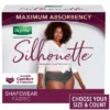 Depend Silhouette Incontinence & Postpartum Underwear For Women - Maximum Absorbency - Black