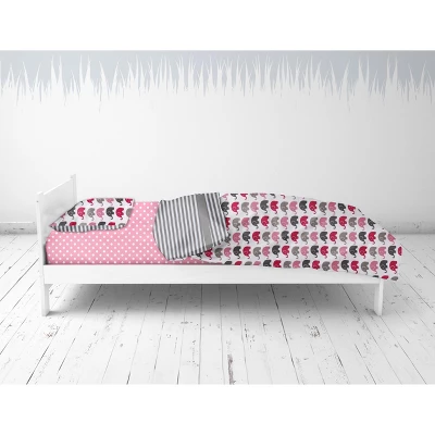 Bacati - Elephants Pink/Fuschia/Gray 4 Pc Toddler Bedding Set 7 Bacati - Elephants Pink/Fuschia/Gray 4 Pc Toddler Bedding Set - Image 5