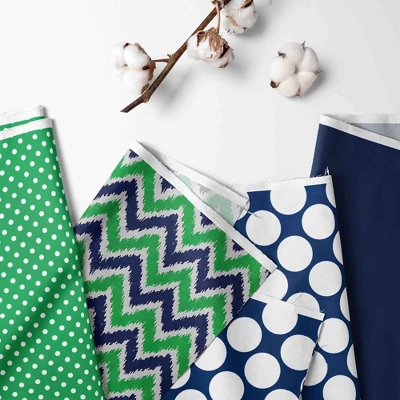 Bacati - Mix N Match Chevron/Dots Crib Rail Guard Covers Set Of 2 Navy/Green 3 Bacati - Mix N Match Chevron/Dots Crib Rail Guard Covers Set Of 2 Navy/Green