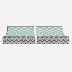 Bacati - Ikat Zigzag Mint Dots Muslin Changing Pad Cover -Love To Dream Baby Shop GUEST 258d651c 0c94 4efe b152 811596c2e7a7