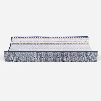 Bacati - Olivia Printed Garland Coral/Navy Quilted Changing Pad Cover 6 Bacati - Olivia Printed Garland Coral/Navy Quilted Changing Pad Cover - Image 4