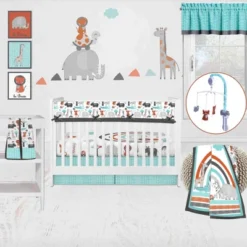 Bacati - Safari Animals Aqua/Orange/Gray Boys Cotton Long Crib Rail Guard Cover 8 Bacati - Safari Animals Aqua/Orange/Gray Boys Cotton Long Crib Rail Guard Cover -Love To Dream Baby Shop GUEST 26189c78 6d94 4e38 8197 6813282081fd