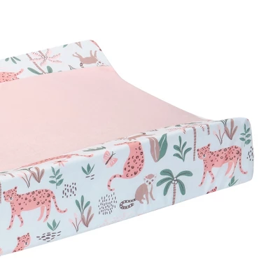Lambs & Ivy Enchanted Safari Animals Pink/White Jungle Changing Pad Cover 3 Lambs & Ivy Enchanted Safari Animals Pink/White Jungle Changing Pad Cover