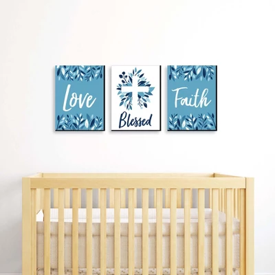 Big Dot Of Happiness Blue Elegant Cross - Nursery Wall Art, Kids Room Decor And Home Decorations - Gift Ideas - 7.5 X 10 Inches - Set Of 3 Prints 3 Big Dot Of Happiness Blue Elegant Cross - Nursery Wall Art, Kids Room Decor And Home Decorations - Gift Ideas - 7.5 X 10 Inches - Set Of 3 Prints