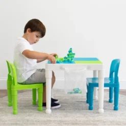 3pc Kids' 2 In 1 Square Activity Table With Chairs And 100pc Building Blocks White/Green/Blue - Humble Crew 14 3pc Kids' 2 In 1 Square Activity Table With Chairs And 100pc Building Blocks White/Green/Blue - Humble Crew -Love To Dream Baby Shop GUEST 2d6c55bb 10cd 4c13 8daf fe81bd5b7697