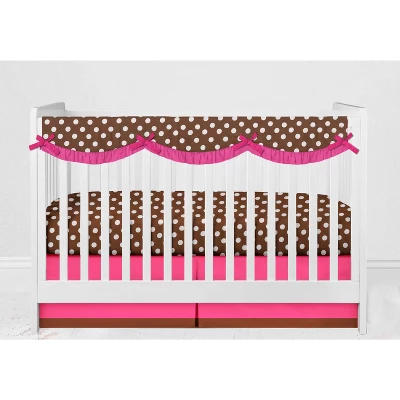 Bacati - Butterflies/Ladybugs Long Crib Rail Guard Cover Pink/Chocolate 6 Bacati - Butterflies/Ladybugs Long Crib Rail Guard Cover Pink/Chocolate - Image 4