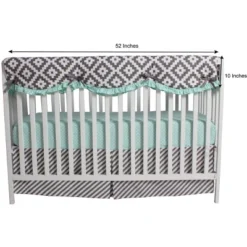 Bacati - Love Gray/Mint Long Side Crib Rail Guard Cover -Love To Dream Baby Shop GUEST 2e3fe50f e6d3 4d8c b6fa c19da91c3bb3