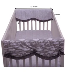 Bacati - Clouds In The City White/Gray Set Of 2 Small Side Crib Rail Guard Covers -Love To Dream Baby Shop GUEST 2e560c71 bf38 453e afe2 7b5557d5ebd5