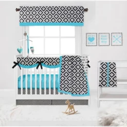 Bacati - Love Black/Turq Long Side Crib Rail Guard Cover -Love To Dream Baby Shop GUEST 2f2ba984 b42f 44b8 a670 c6de707d1690 1