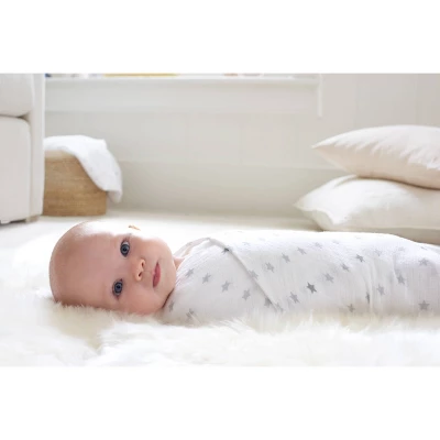 Aden + Anais Essentials Swaddle Blanket - Dove - 4pk 4 Aden + Anais Essentials Swaddle Blanket - Dove - 4pk - Image 2
