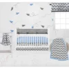Bacati - Ikat Dots Zebra Blue Grey Boys 10 Pc Crib Set With Long Rail Guard Cover & 4 Muslin Swaddling Blankets -Love To Dream Baby Shop GUEST 300d2973 6458 492e a1f4 7e6541dde20c