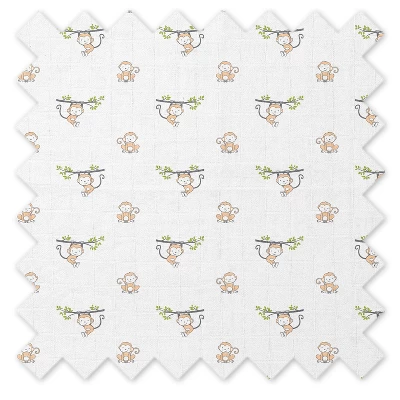Bacati - Happy Monkeys Biege Muslin 100 Percent Cotton Universal Baby US Standard Crib Or Toddler Bed Fitted Sheet 6 Bacati - Happy Monkeys Biege Muslin 100 Percent Cotton Universal Baby US Standard Crib Or Toddler Bed Fitted Sheet - Image 4