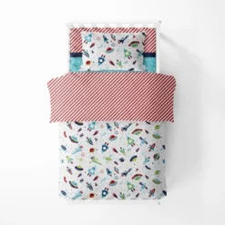 Bacati - Airspace Aqua Navy Green Red 4 Pc Toddler Bedding Set -Love To Dream Baby Shop GUEST 36e39220 ec36 47f5 b62b 066e26044446