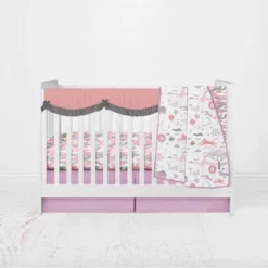 Bacati - Solid Girls Lilac/Coral/Gray Solid Long Crib Rail Guard Cover -Love To Dream Baby Shop GUEST 372cbc49 13fa 41e1 8d9b 18ba248a4813